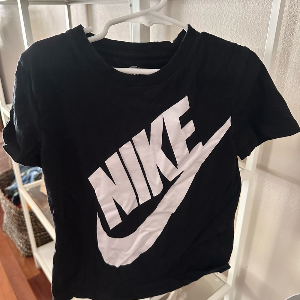 Nike Kids Black and White Logo Tee